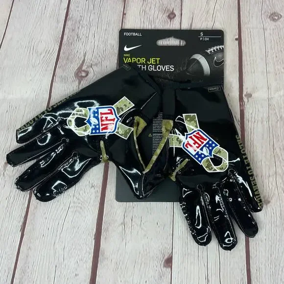 Nike Vapor 6.0 Jet Football Gloves NFL Logo Salute To Service Camo Youth Size S - Picture 6 of 7